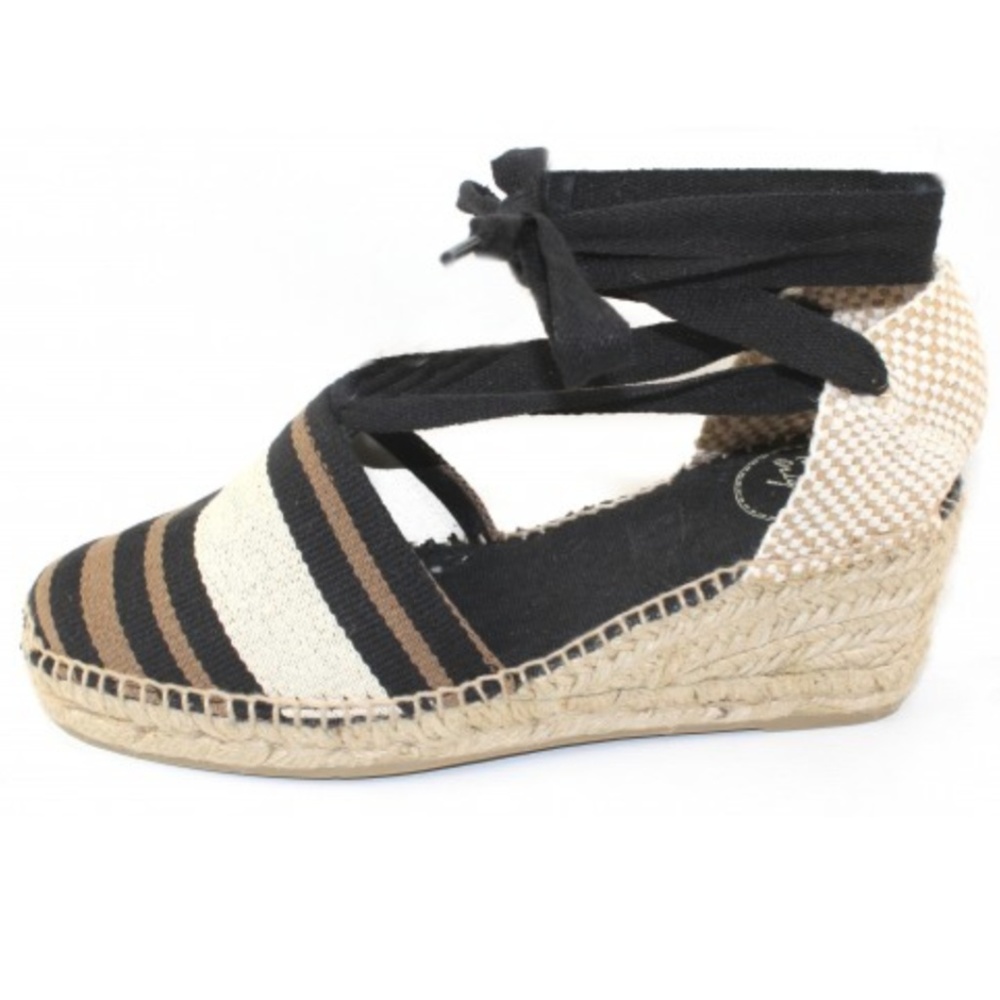 NEW Toni Pons Striped Espadrille Wedge Shoe-Viana